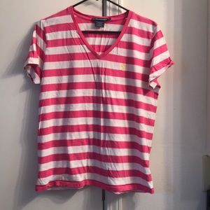 Pink and white t shirt